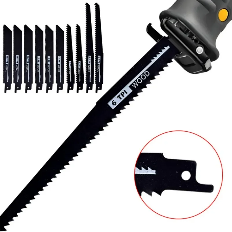 10PCS Reciprocating Saber Saw Blades Multi-Cutting Tool Accessories for Wood Metal Plastic Pipe