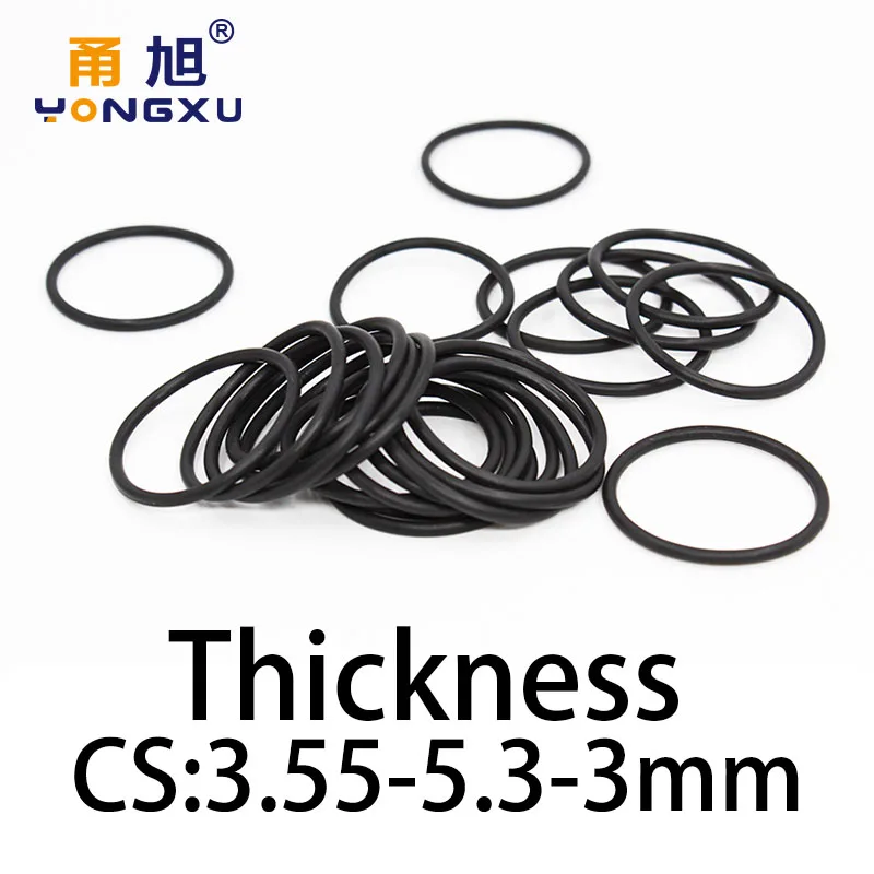 O-Ringdikte 3.55/5.3/3Mm Cs Fluorubber Fkm Afdichting Temperatuurbestendige Pakking Rubberen Ring Compleet In Specificaties