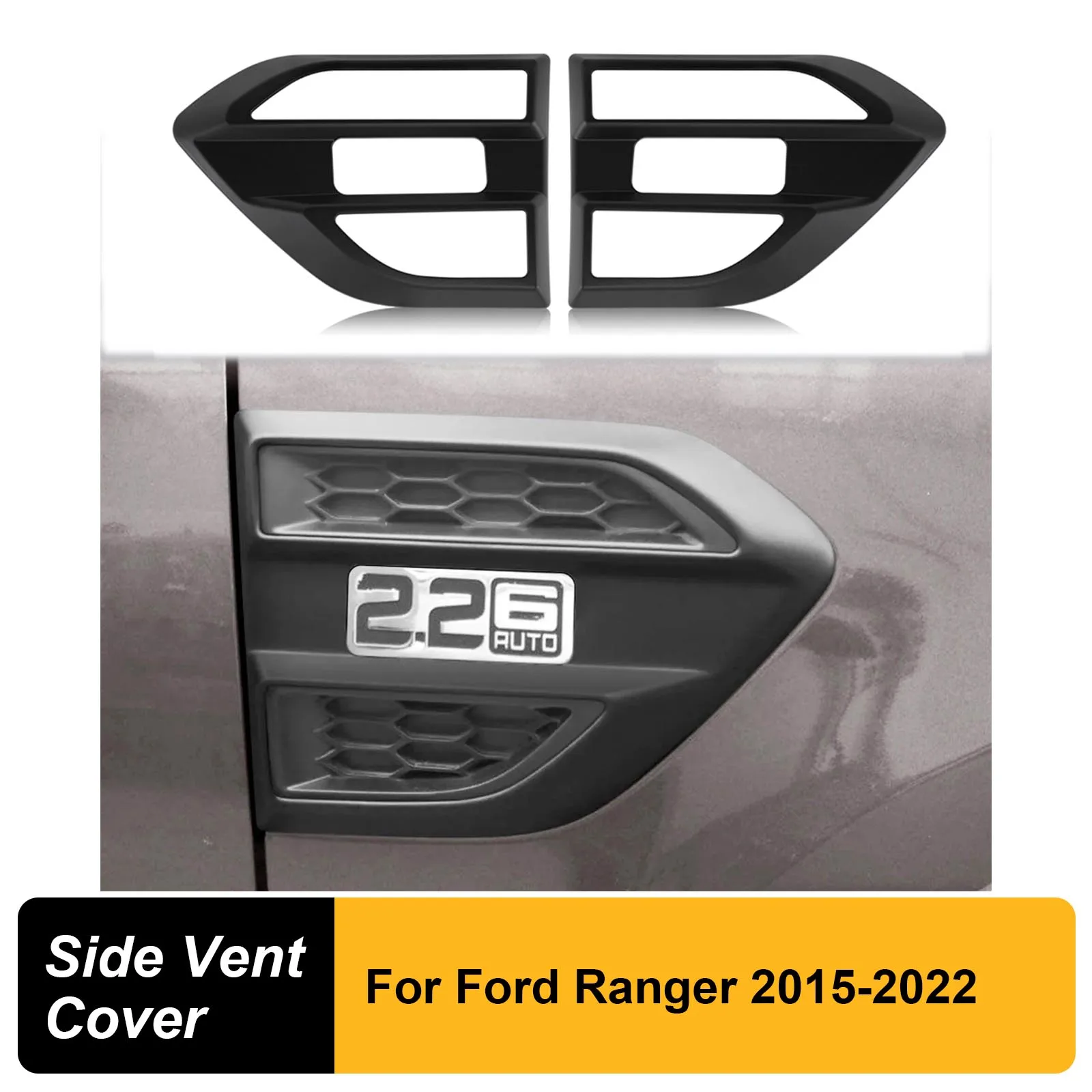 

Matte Black Side Vent Cover Trim For Ford Ranger 2015-2022 PX2 PX3 T6 T7 T8 XLT XL XLS Wildtrak LIMITED SPORT For Ford Everest