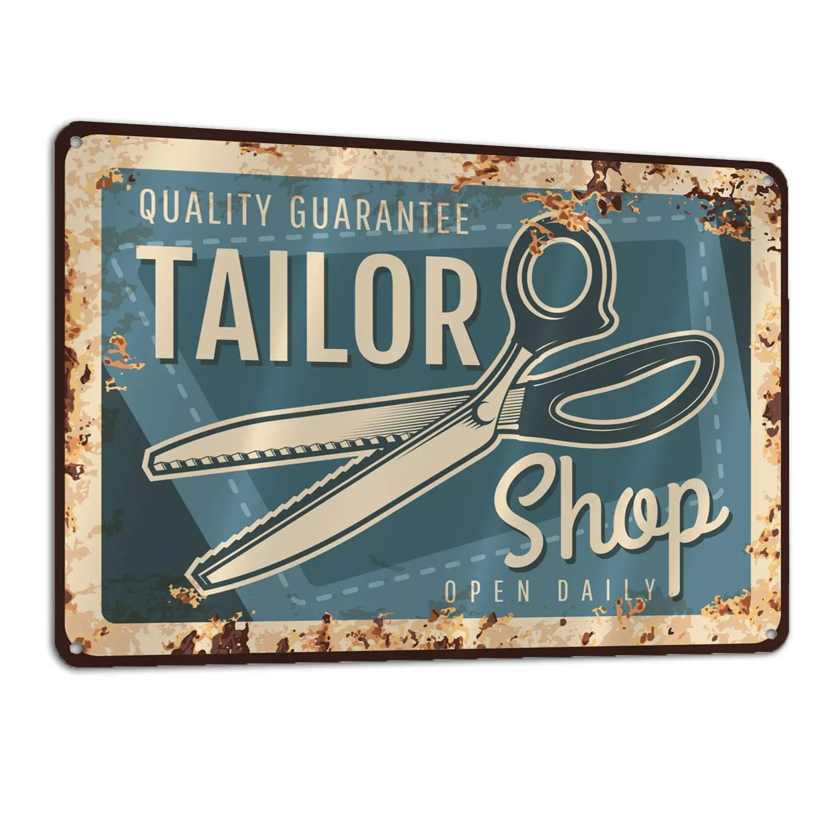 Lesiker Vintage Bar Accessories Metal Tin Signs Tailor Shop Scissors Bar Pub Posterfor Man Cave 12