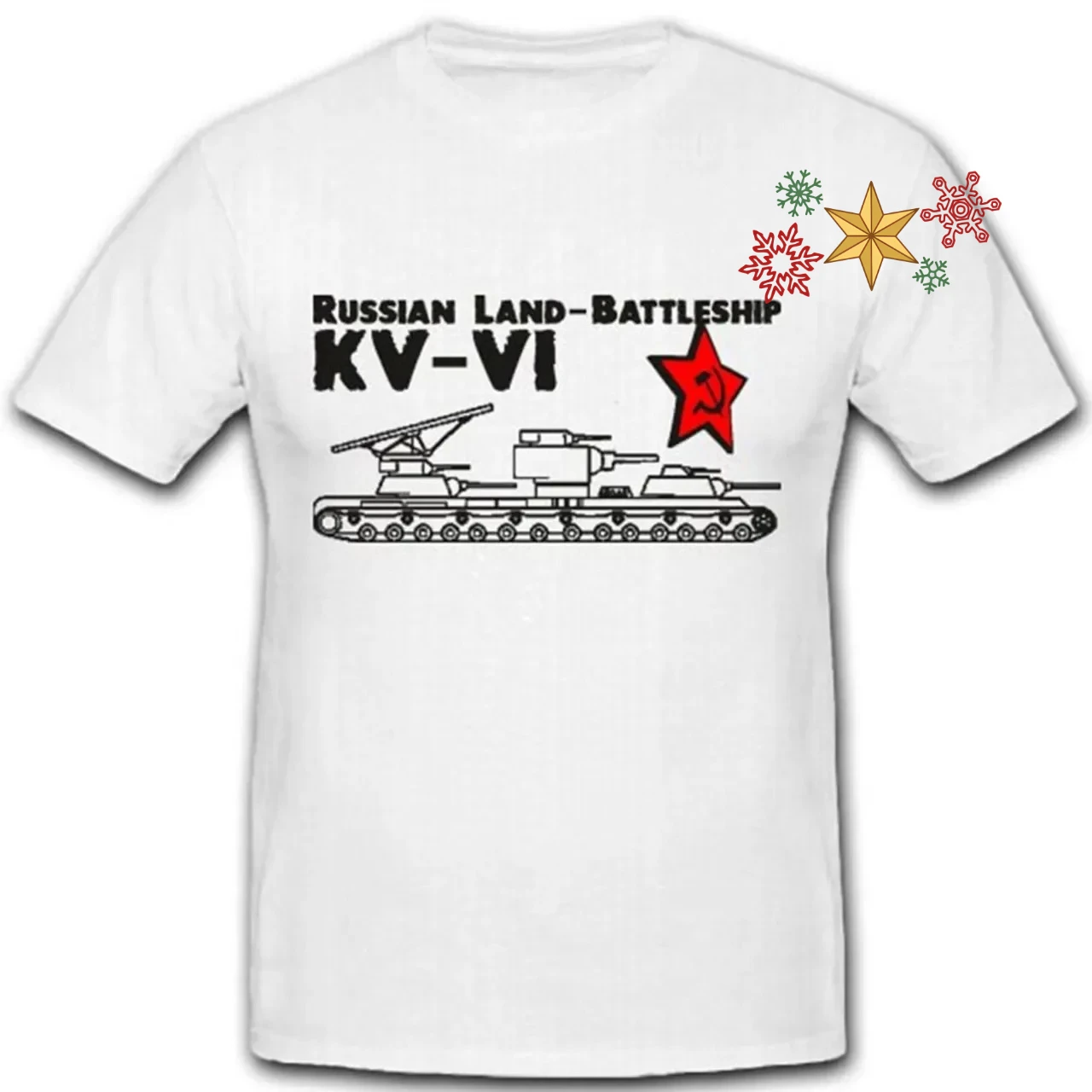 Soviet Russia Panzer Prototype KV-VI Land Battleship T-Shirt 100% Cotton O-Neck Short Sleeve Casual Mens T-shirt Size S-3XL