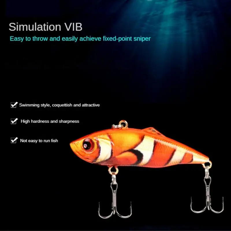 Artificial Bait 60mm13g Long-range Submerged 3D Simulation Vib Luya Bait Sea Fishing Hard Bait Cocked Mouth Simulation Bait