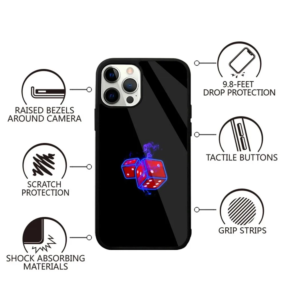 COOL Dice Poker Phone Case For iPhone 15,14,13,12,11,Plus,Pro,Max Mini Magsafe Magnetic Wireless Charging