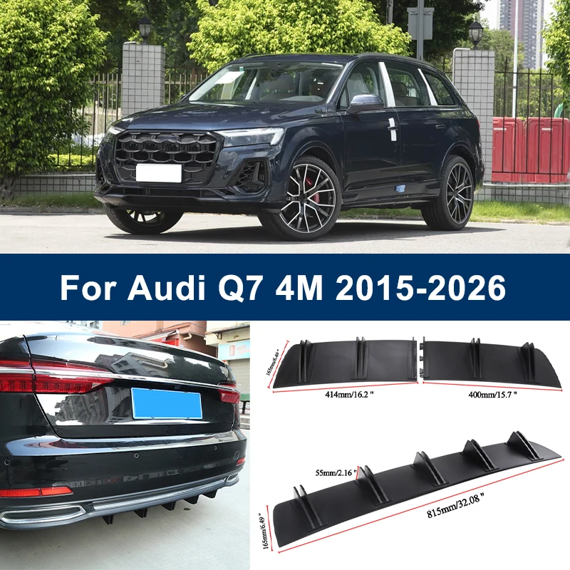 

2-Segment Shark Fin Rear Diffuser For Audi Q7 4M 2015-2026 2016 2017 2018 Rear Bumper Lip Splitter Chassis Spoiler Tuning Parts