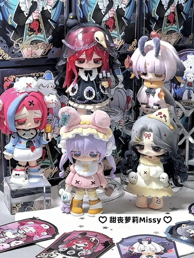 

В наличии: Коллекционные фигурки Missy Sweet Mourning Lolita Series (слепая коробка), оригинальные V1/V2, неподвижные, трендовые игрушки, милые настольные украшения, подарок