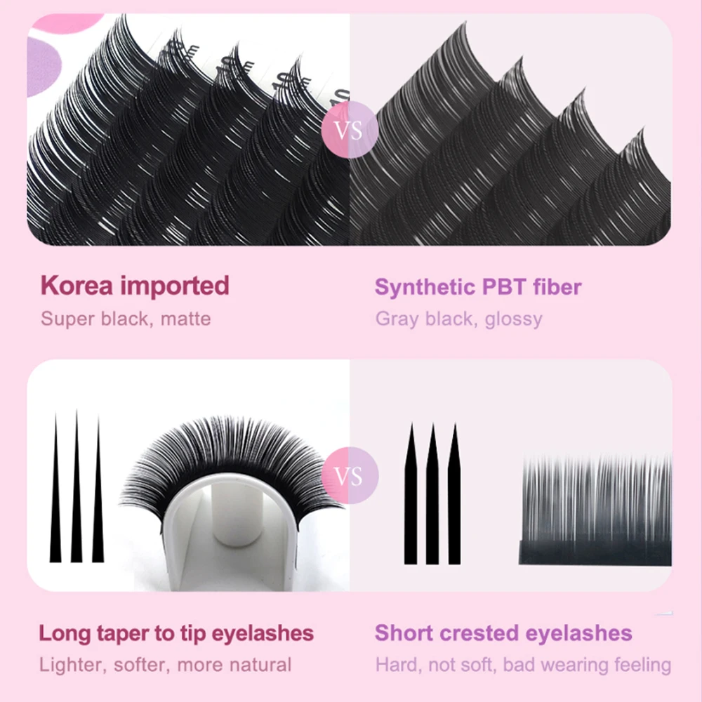 MSOKAY 16Rows Natural False Eyelash Extension C D Curl Soft Russian Volume Faux Mink Fake Individual Eye Lash Supplies