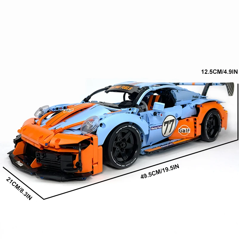 MOC 66624 1:10 Technical Super Sports Racing  Car GT3 Model Building Blocks Bricks Puzzle Assembly Children Toys Christmas Gifts