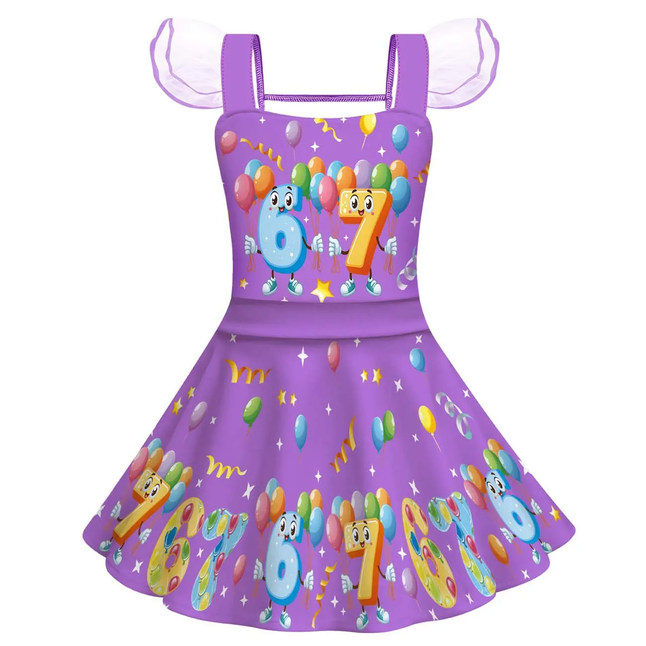 Kids Girl's Ballet Dress Cosplay Steal a Brainrot 67 dress