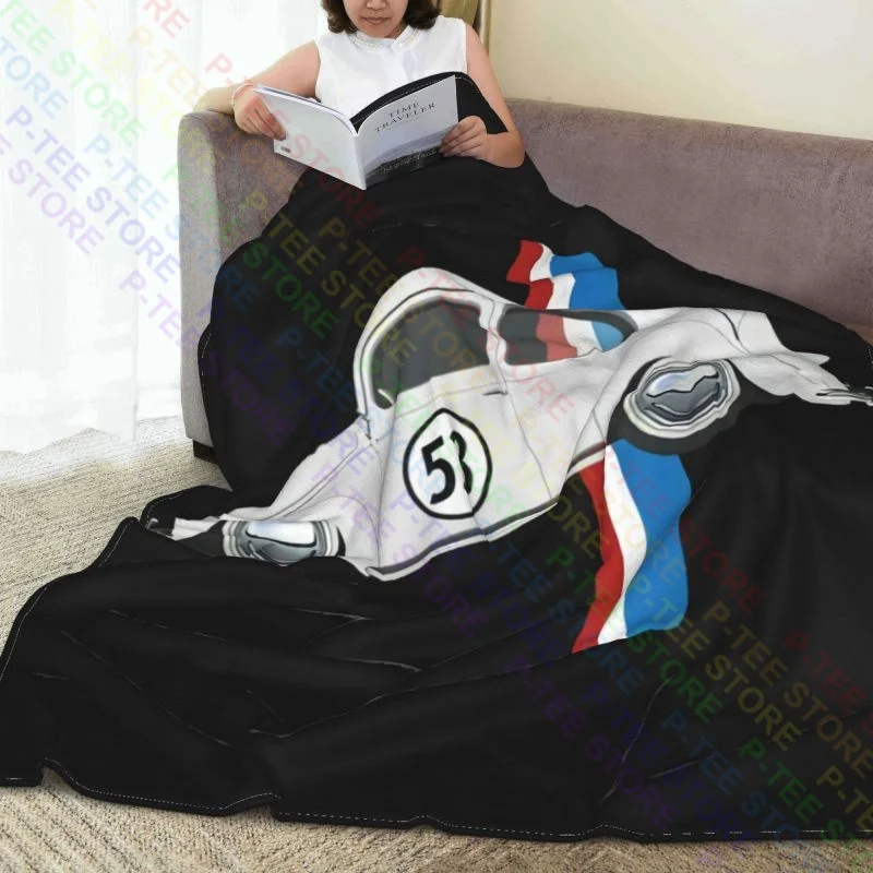 Classic Vintage Car Oldtimer 53 Bug Buggy Beetle Herbie Blanket Warmth Coral Fleece Faux Fur Throw