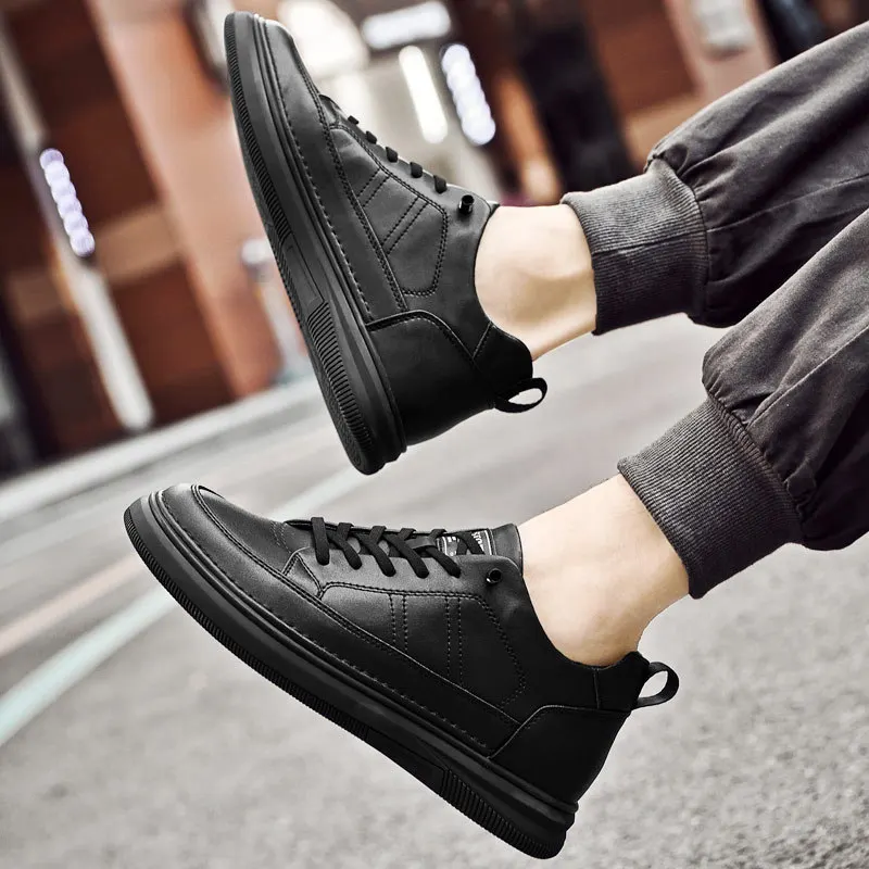 Frühling Herbst Herren innere Erhöhung Schuhe Leder Sport Freizeit schuhe unsichtbare Höhe zunehmende Schuhe Männer Sport Aufzug 8cm