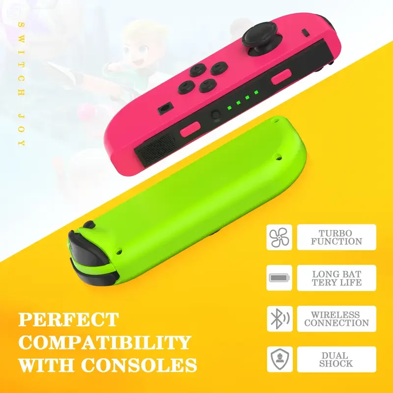 وحدة تحكم Joycon اللاسلكية للتحكم في التبديل مع عصا التحكم ذات الاهتزاز المزدوج ولوحة ألعاب لوحدات تحكم ألعاب الفيديو