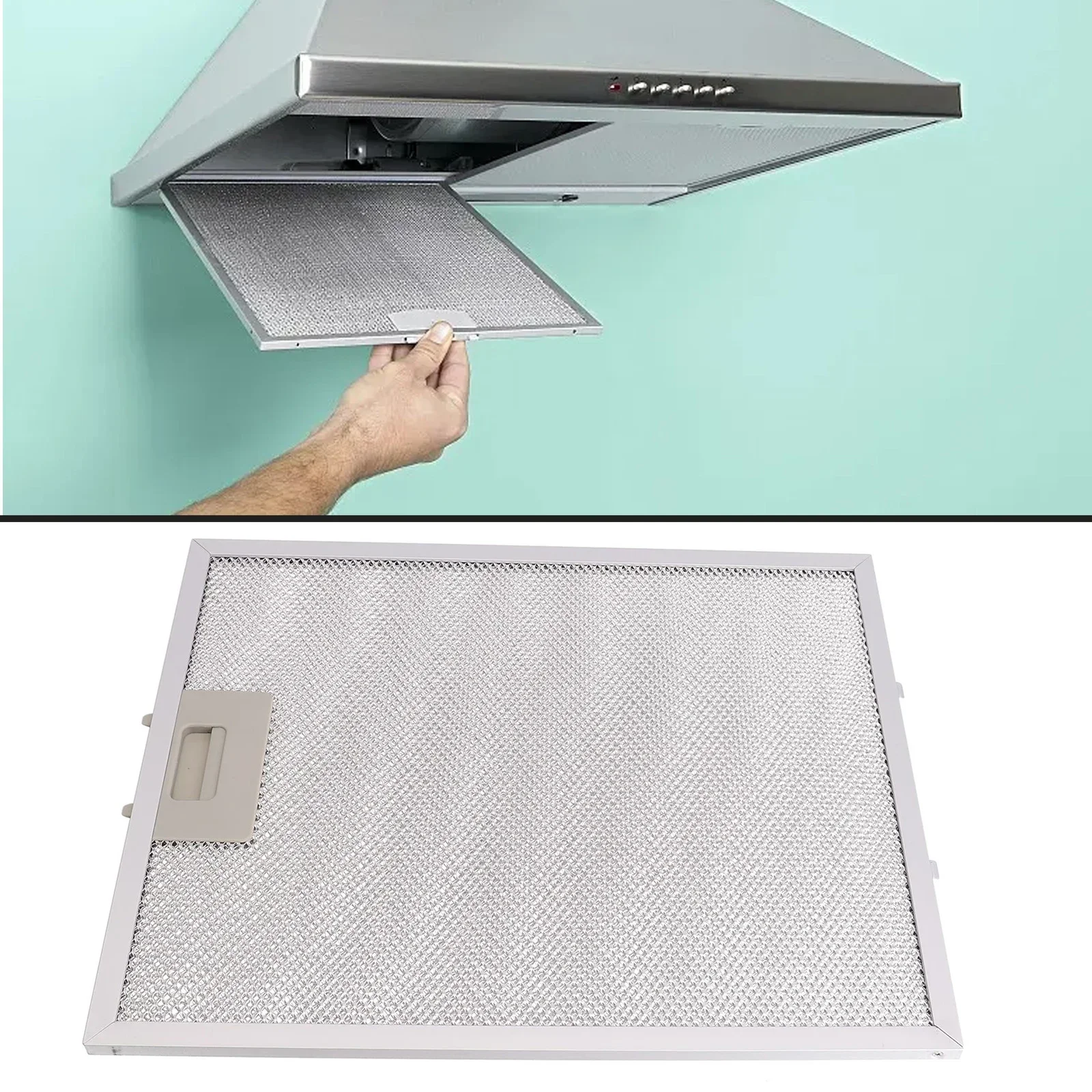 Filtro de campana extractora de malla metálica, filtro de ventilación de 350X285X9mm, Extractor de cocina, ventilación, aspirador de acero inoxidable