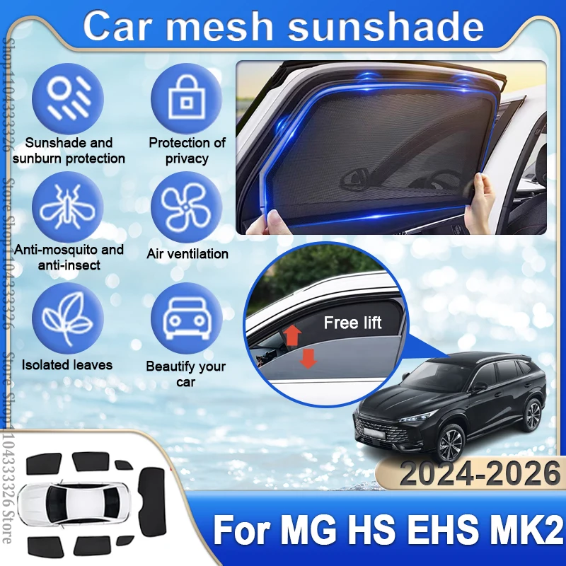 

Magnetic Car Sunshade For MG HS EHS MK2 2024 2025 2026 Curtain Side Window Uv Protection Sun Visor Blind Summer Car Accessories