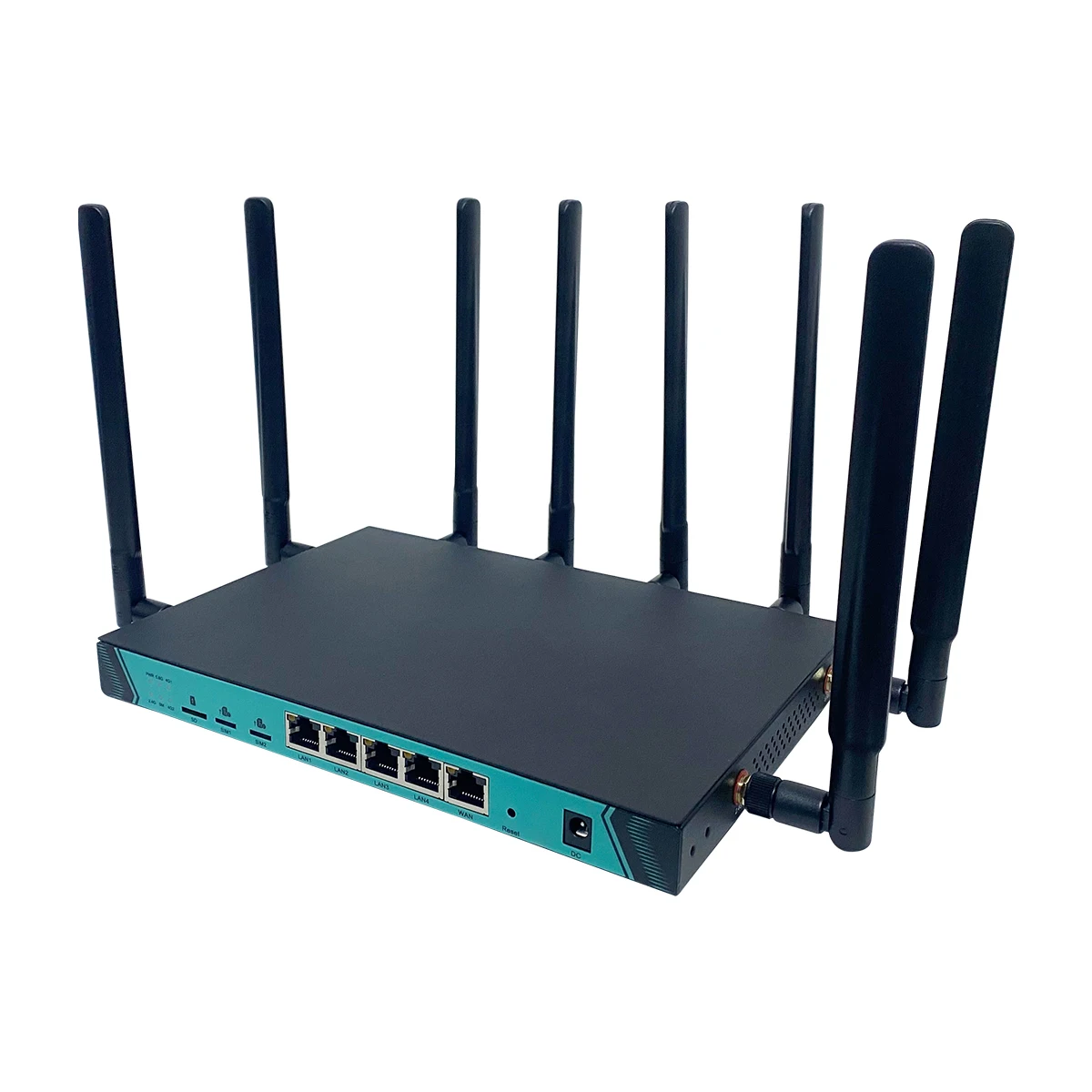 Enrutador Openwrt de dos SIM 4G, Gigabit LAN, 1000Mbps, módem CAT6, 2,4 GHz, 5,8 GHz, WiFi, 8 antenas extraíbles, MU-MIMO para 64 usuarios