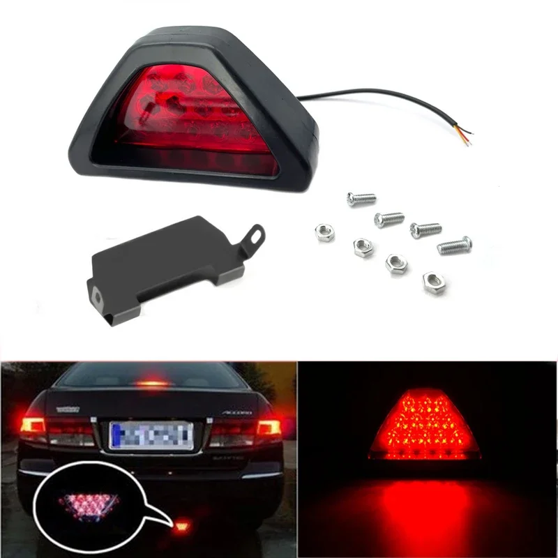 

12V Car LED Brake Stop Strobe F1 Tail Light Signal Indicator Pilot Motorcycle Safety Flash Light Red Warning Rear Tail Light