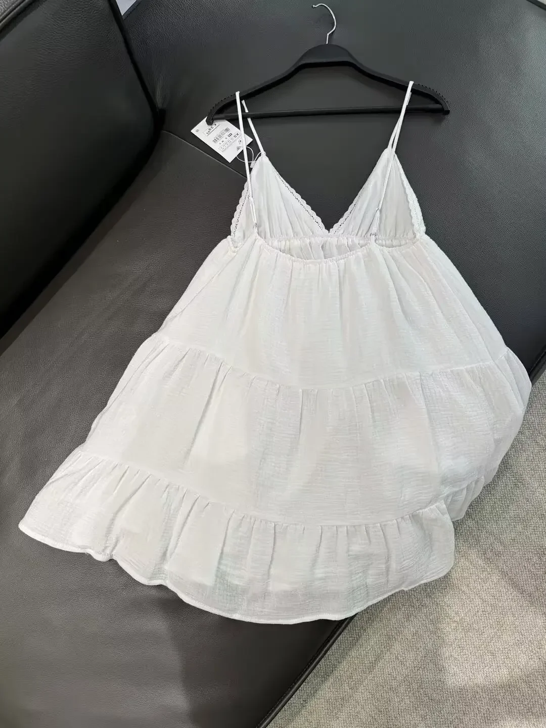 Mini vestido feminino com suspensão pura, vestido retrô sem costas, decoração de gravata borboleta, algodão de emenda, moda chique, verão