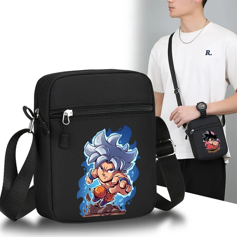 Dragon Ball Z Oxford Shoulder Bag Super Saiyan Mini Black Mobile Phone Pouch Women Waist Pack Men Casual Crossbody BagsGoku Gift