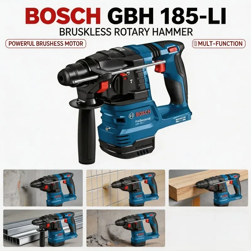 New Bosch GBH185-LI Cordless Impact Hammer, High Torque & Low Vibration, for Concrete Drilling & Demolition Tasks