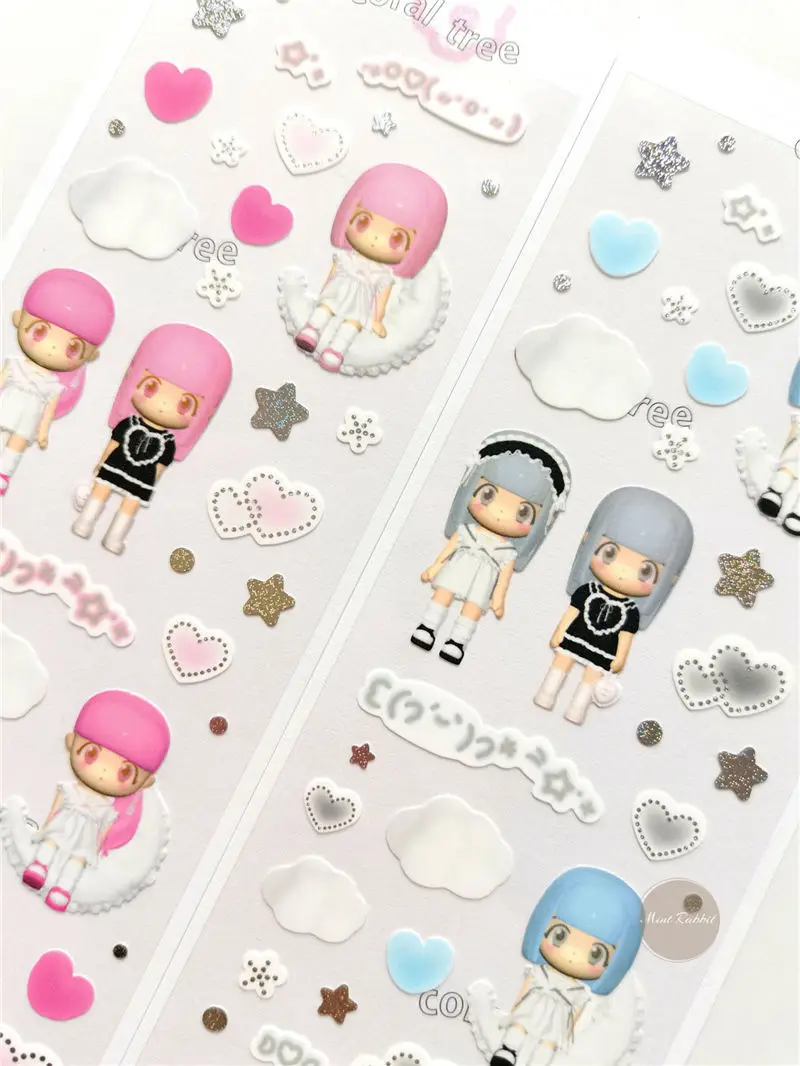 SKYSONIC BOBO Coral Full Set Serie Dekorative Aufkleber Sweet Girl Sub Koreanische DIY Aufkleber Journal Junk Agenda Schreibwaren Suppl – Detail 23
