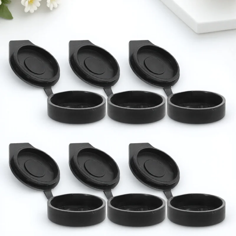 

6pcs Waterproof Cover 18X16Mm Black Plastic Square Hole Cam Lock Cover For Outdoor Door Lock Switch Cabinet Distribution Box