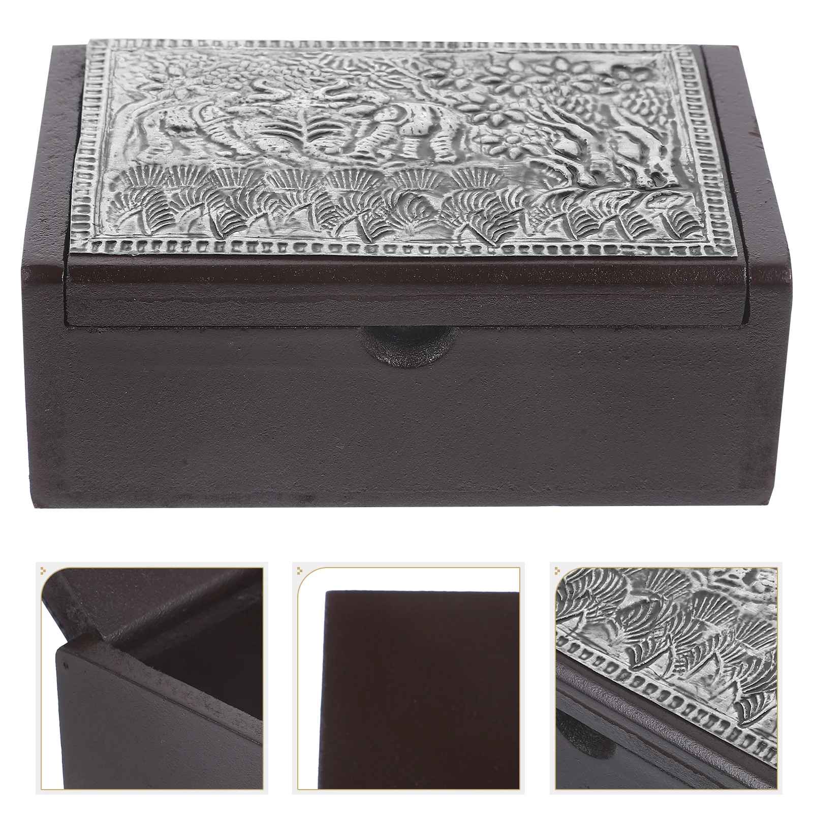 

Card Box Small Storage Case Kitchen Supply Organizer Recipe Holder Tin Foil Inlay Container