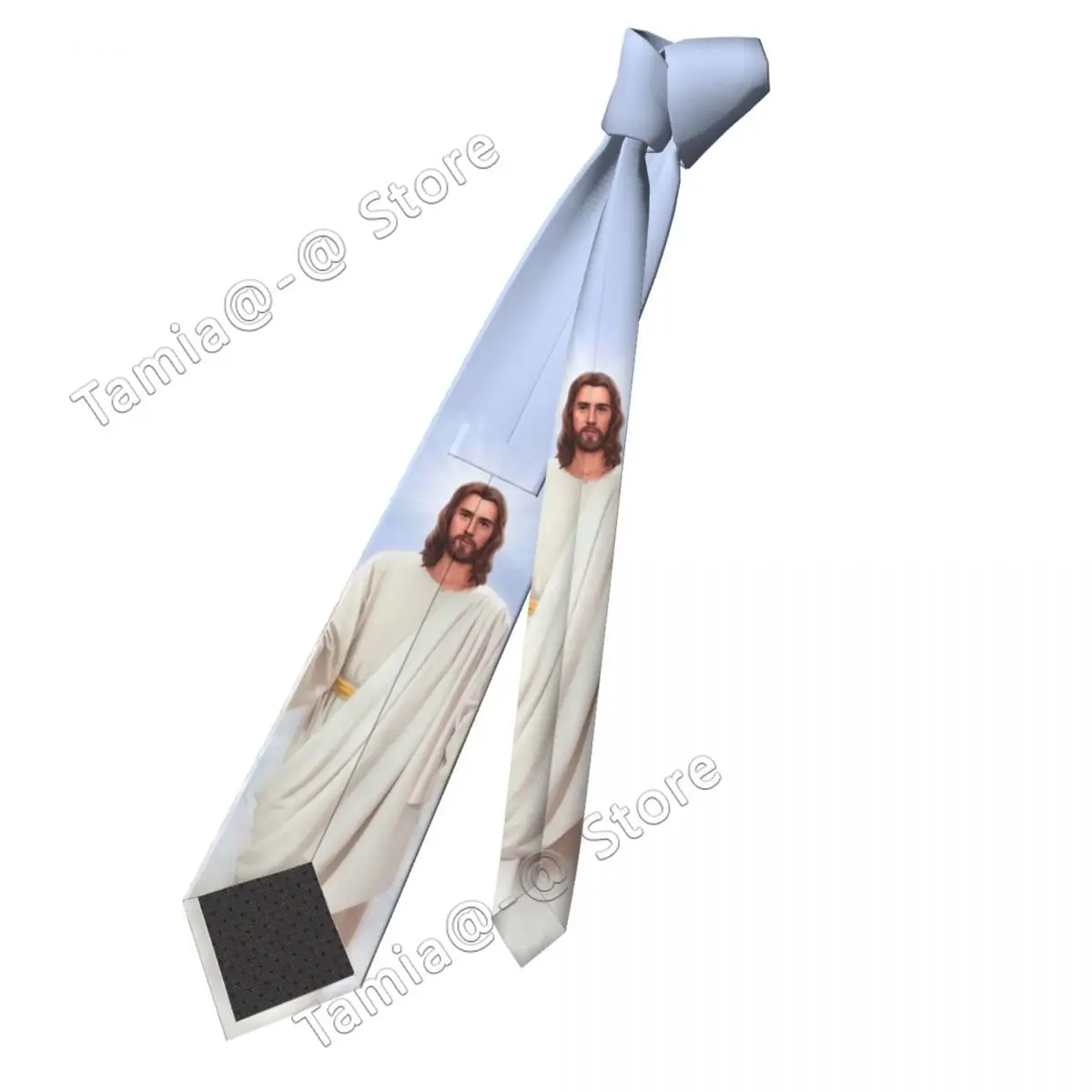 Christian Necktie Men Women Slim Polyester 8 cm Narrow Jesus Christ God Bless Neck Ties for Men Accessories Cravat Wedding Gift