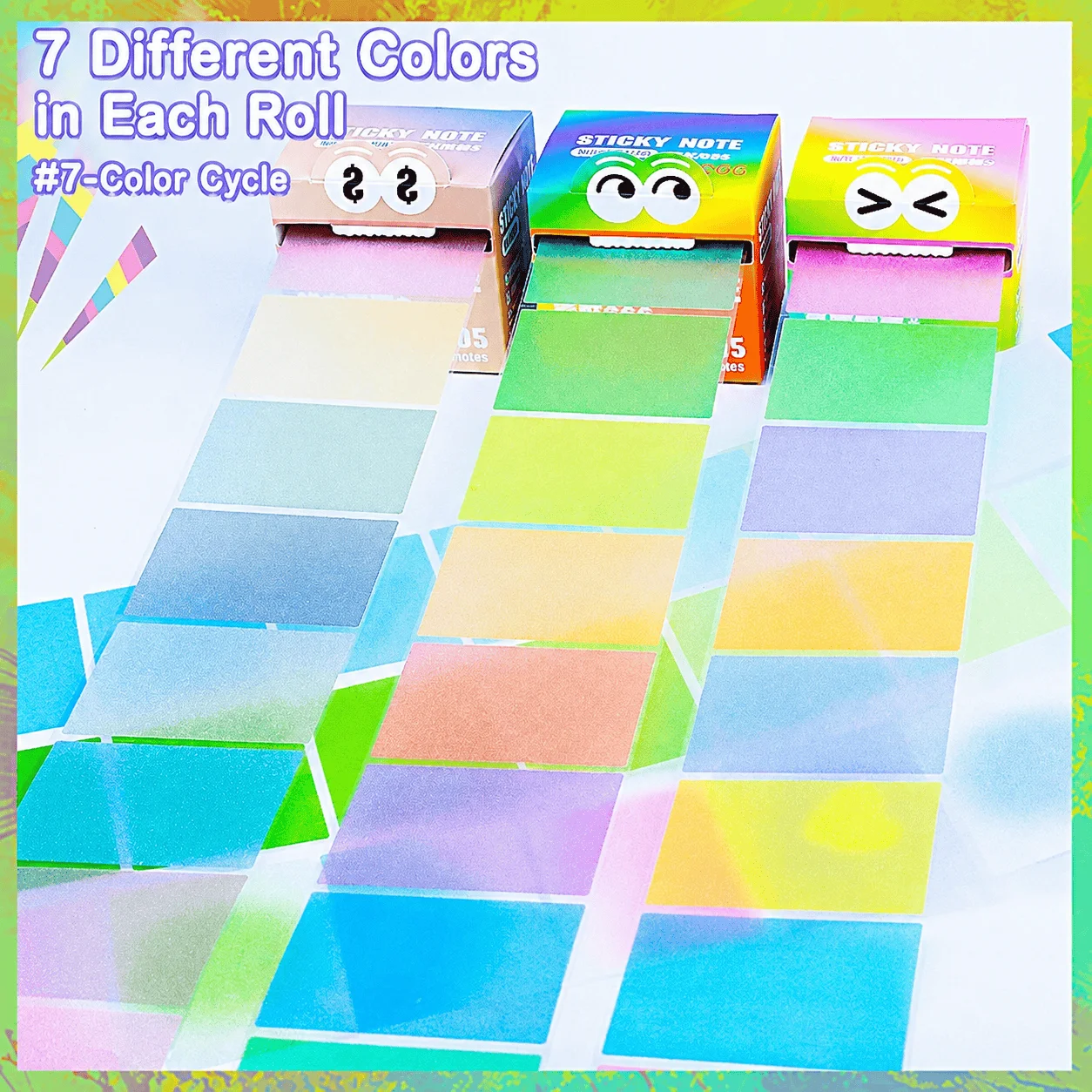 105 Sheets Pull Out Memo Pad Pearlescent Powder Design, Self-Adhesive Korean Style Planner Sticker Multipurpose Sticky Note