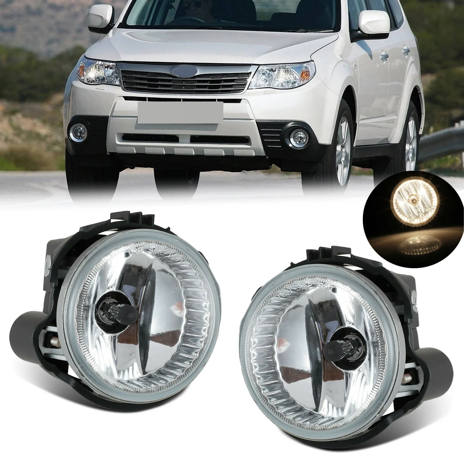 

Подходит для Subaru Forester 2009-2013 годов выпуска, передние противотуманные фары с прозрачными линзами и лампами.