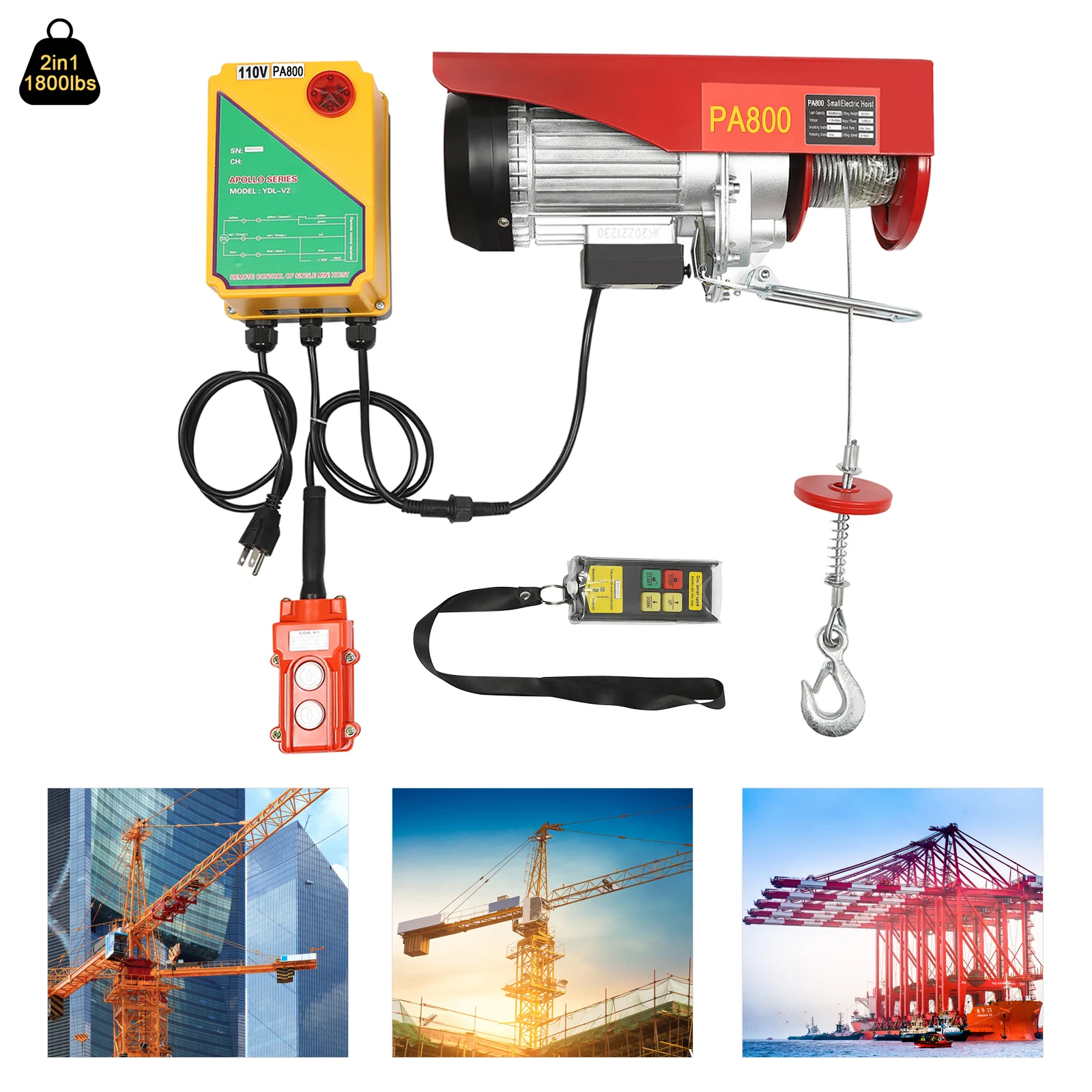 2 In 1 Electric Hoist 1800lbs - Pull Up Bar Tower 评论和价格