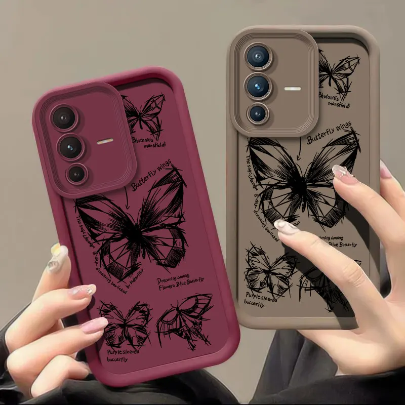 New Shockproof Silicone Phone Case For Infinix Tecno Camon 20 Pro 30 Zero 30 Butterfly Printed Camera Lens Protection Soft Cover