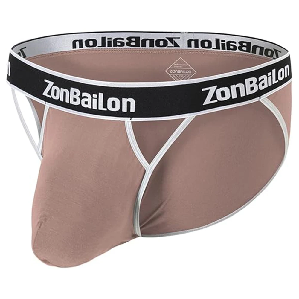 Zonbailon Mens Sexy Front Opening Fly Access Briefs Low Rise Bulge Enhancing Pouch Bamboo Viscose Underwear M L XL 2XL 3XL Pack