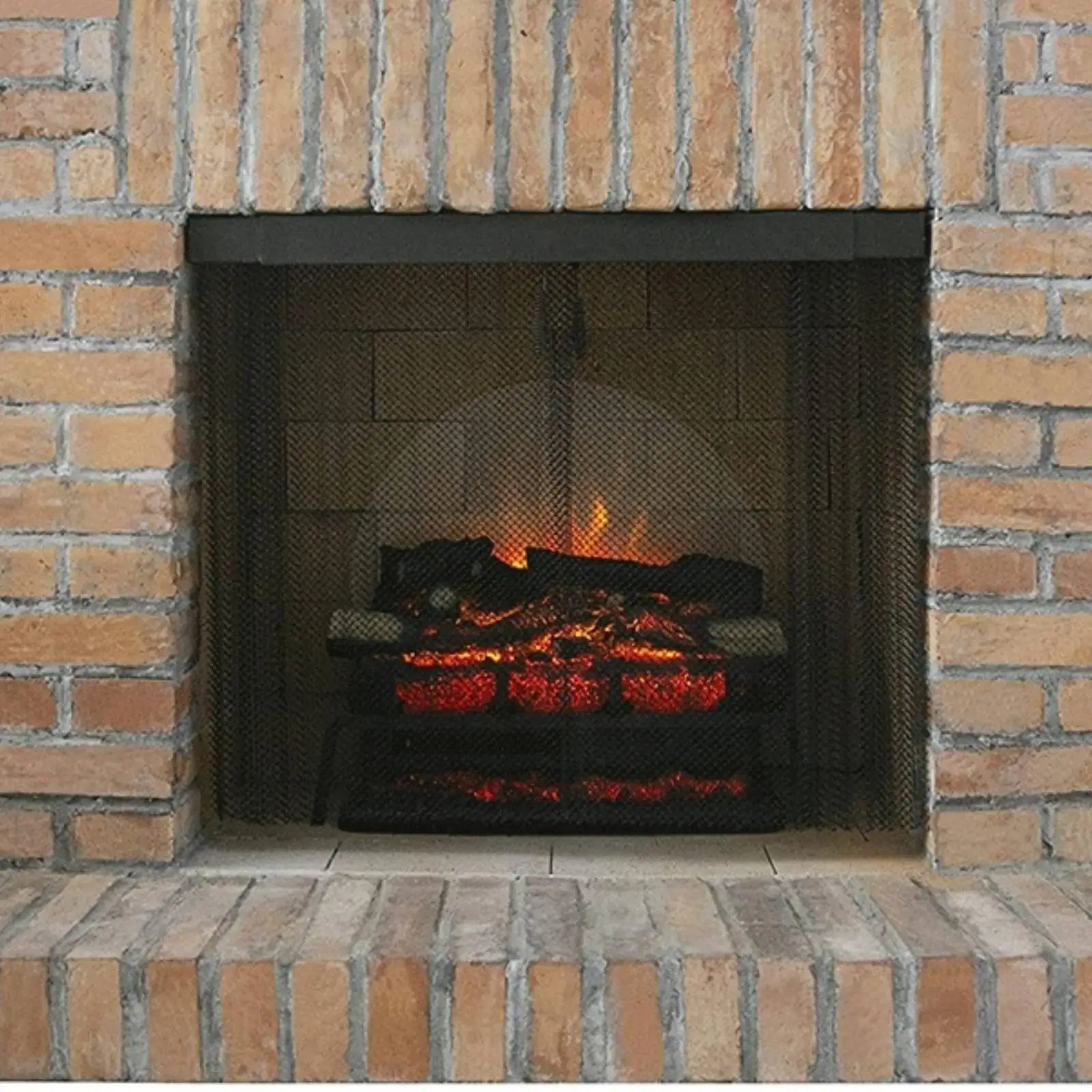 Black Steel Fireplace Mesh Curtain Diamond Open Weave Spark Screen for Wood Fireplace Cozy