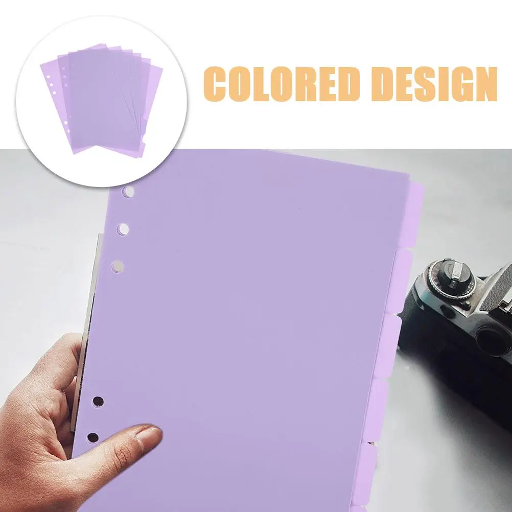 12 Pcs Notebook Pagination Management Tool Colorful PP Binder Separators Page Tabs Index Dividers Classified Labels