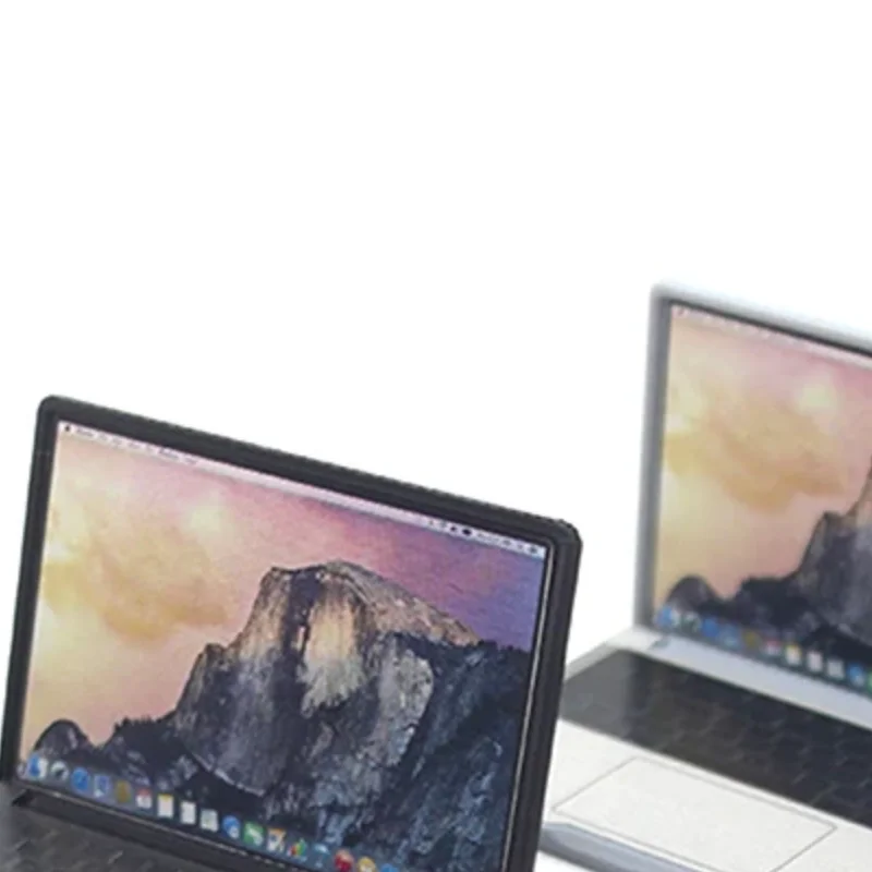 Leuke Simulatie 1:12 Mini Laptop Computer Poppenhuis Miniatuur Legering Ambachten Poppenhuis Decoratie Voor Poppenhuis DIY Accessoires