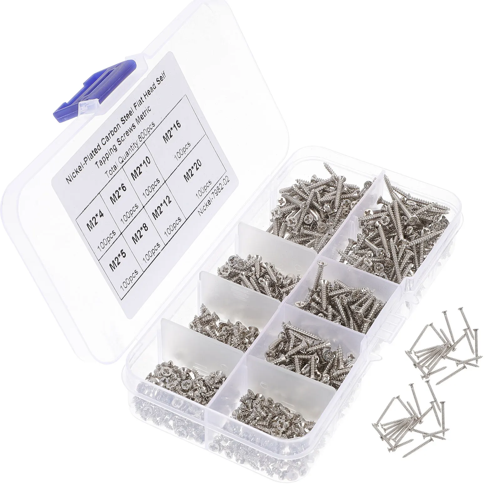 

1 set Self Tapping Screws Assortment Countersunk Flat Head Laptop Computer Accessories Small Wood Metal M2 Hardware Storage Box
