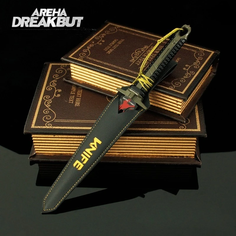 27 cm/10.63in Arena Breakout Game Randapparatuur Grote Overwinning Dolk Zwart Metalen Model Legering Speelgoed Wapen Ornamenten Collecties Geschenken