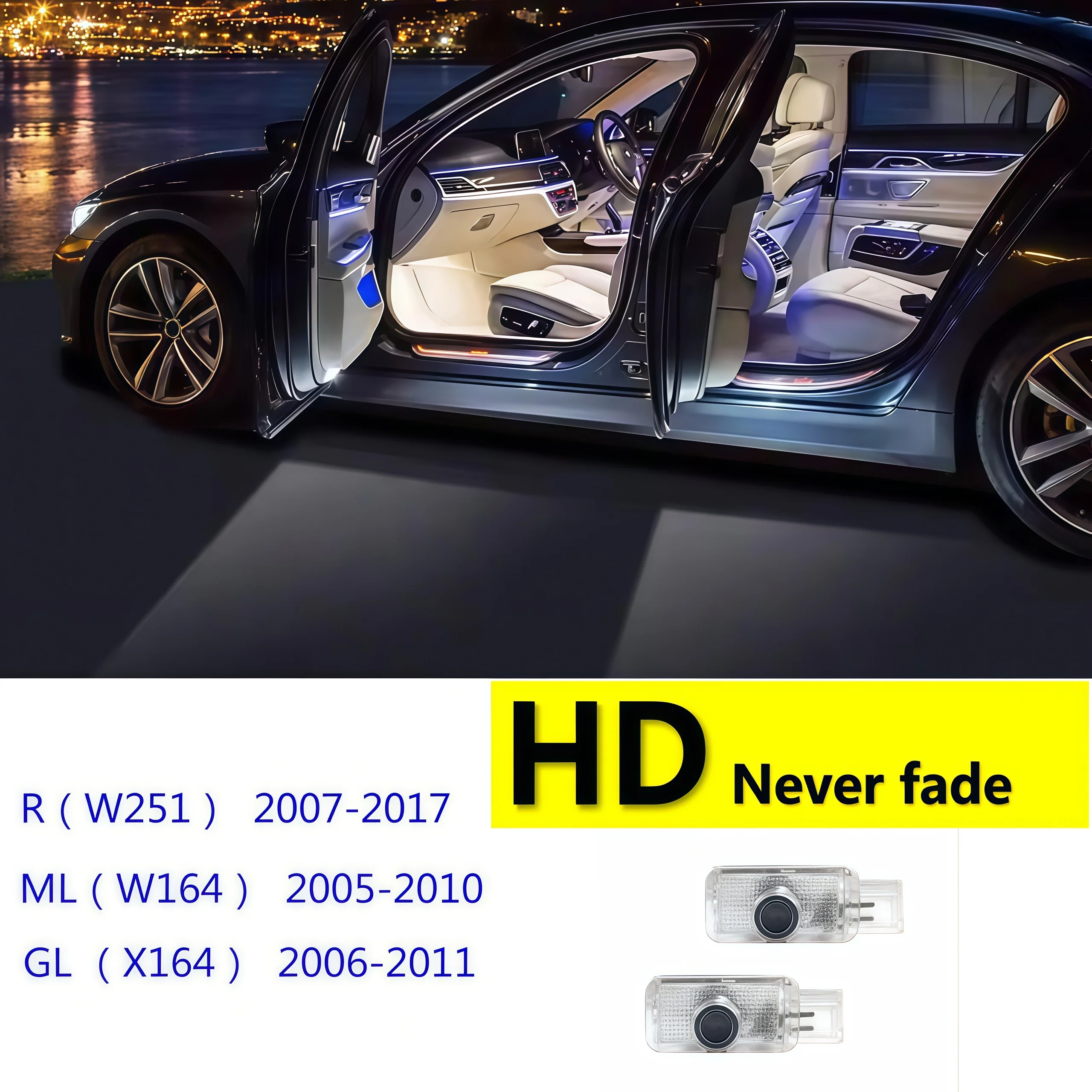 2X HD Für Mercedes Benz R Klasse W251 2007-2017 ML W164 GL X164 2006-2011 Zubehör auto LED Tür Projektor Willkommen Geist Licht