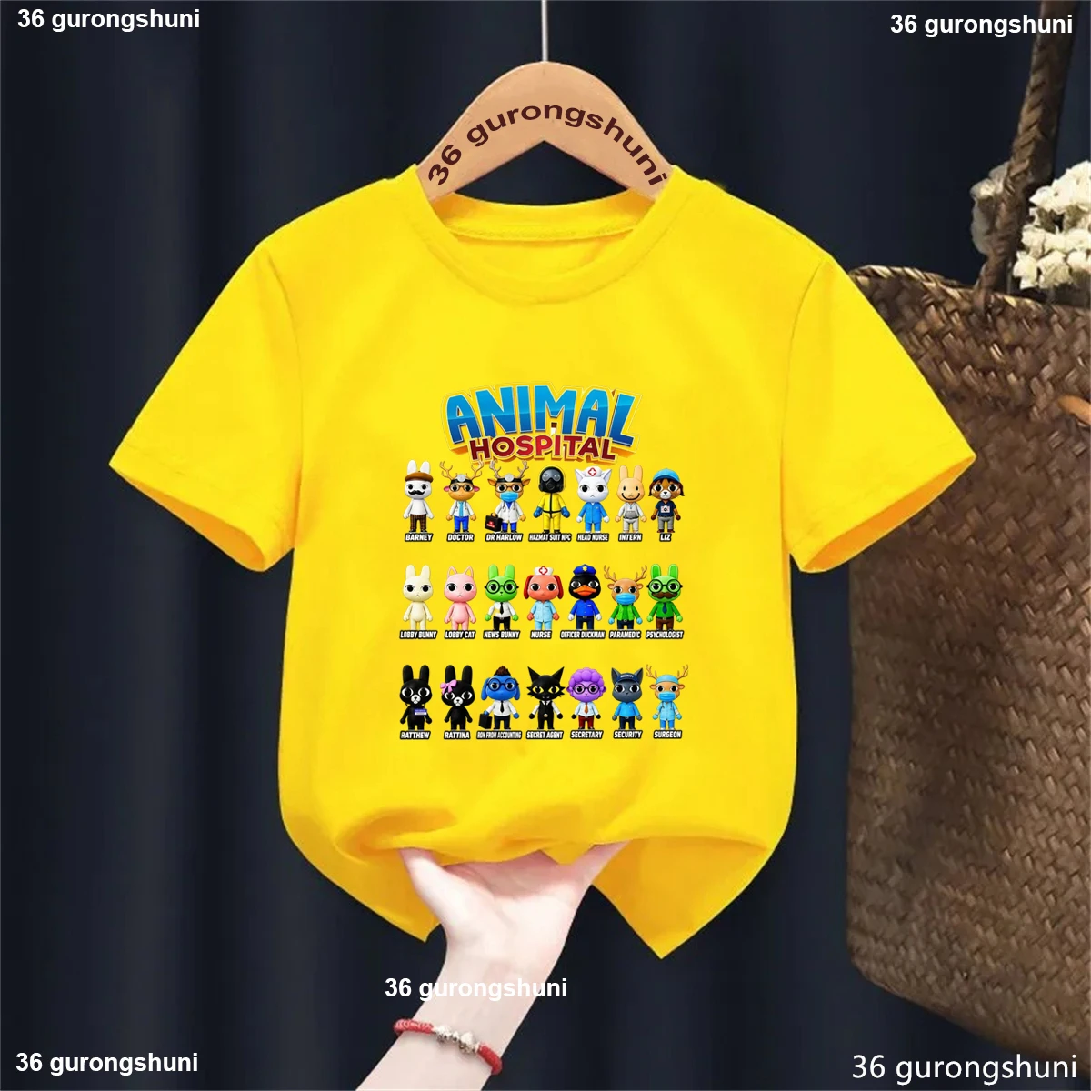 2026 Newly Style Animal Hospital Game Cartoon Characters Printed T-shirts Boys/Girls Summer Casual Short Sleeve Tshirt Tops