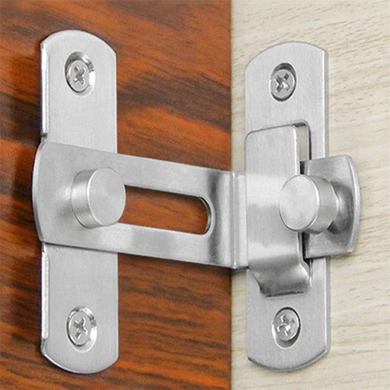 1pc 90 Degree Door Buckle Door Bolt Stainless Steel Lock Sliding Door Right Angle Buckle Door And Window Bathroom Bending Latch