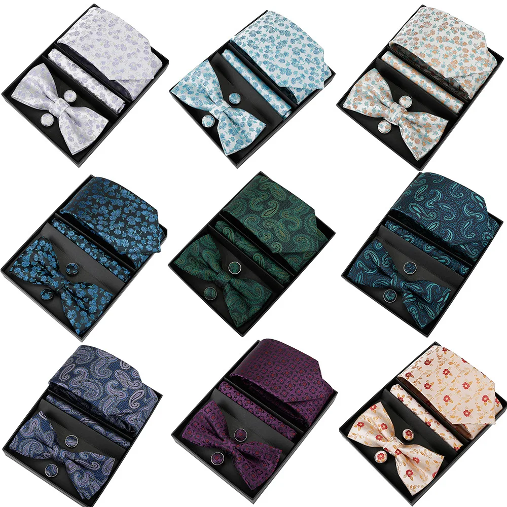 

tie cufflinks five-piece suit Wedding groom male collar wedding business groom bow tie