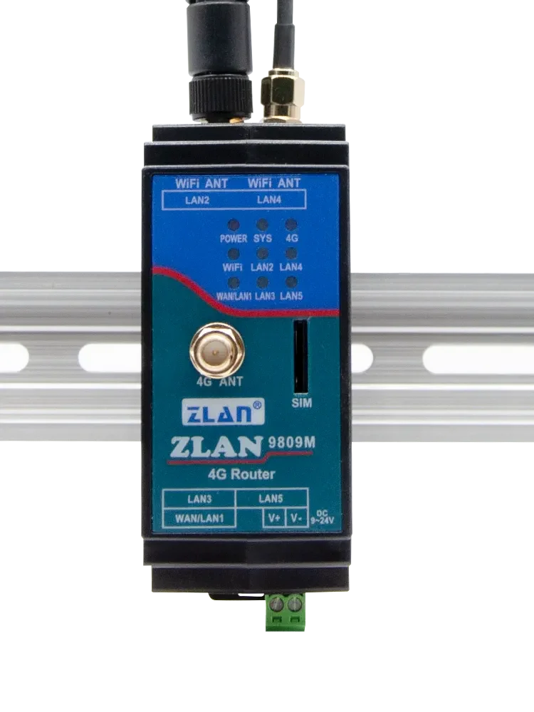 Módulo Modem Ethernet Industrial, 4G Cartão Router Sem Fio, Wifi, Multi Portas, Trilho Din, CAT1, ZLAN9809M