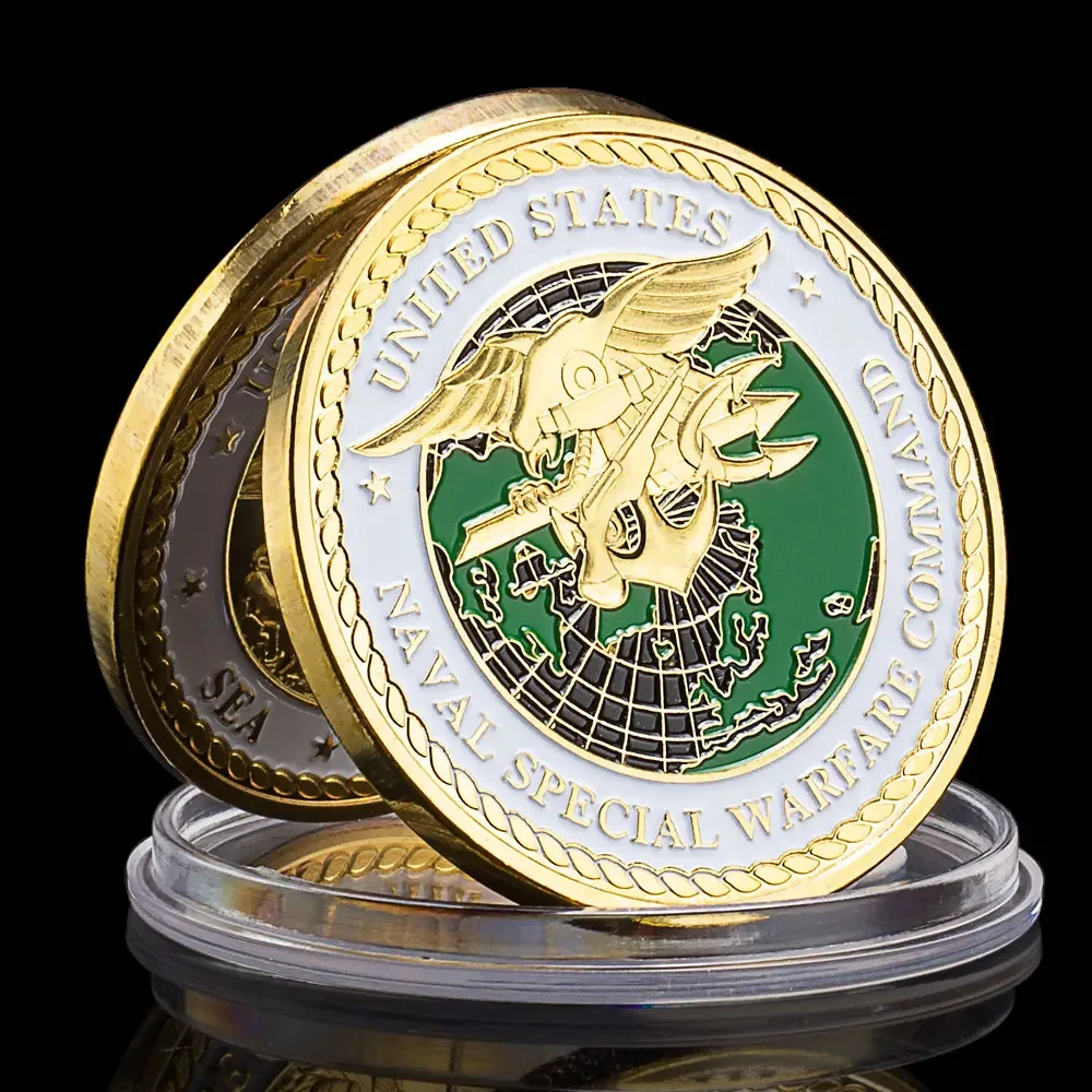 United States Naval Special Warfare Command Navy Seals Collectible Golad Plated Souvenir Coin Commemorative Coin Challenge Coin