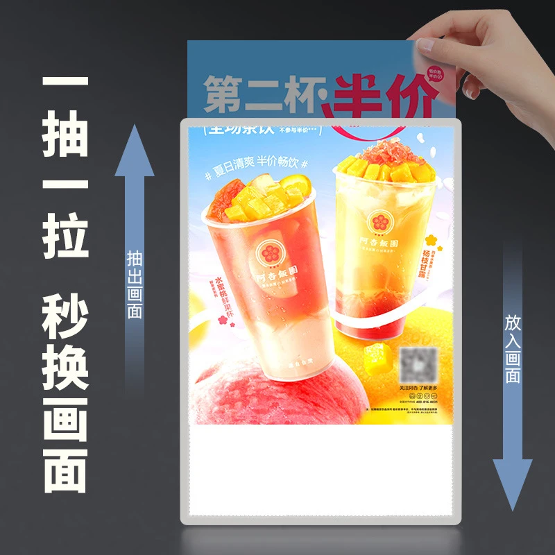 Ultra thin drawing light signs tempered glass panel LED illuminated display board menu illustration billboard