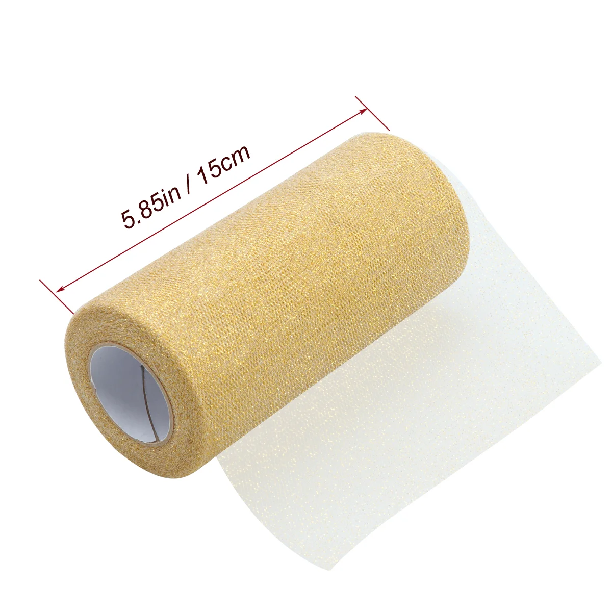 6 Inch Sparkling Tulle Ribbon Roll Glitter Tulle Rolls 25 Yards Tulle Spool (Gold) Tulle Ribbon Rolls