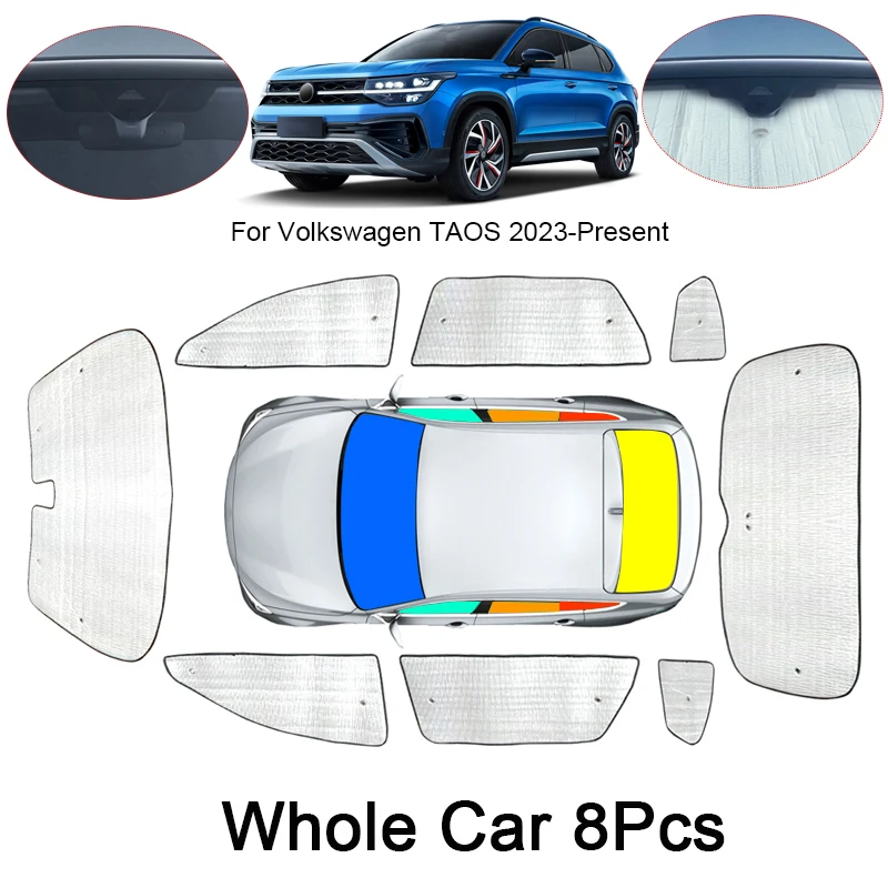 

Car Sunshades UV Protection Cover For Volkswagen TAOS 2021-2025 Window Curtain Sun Shade Visor Windshield Internal AutoAccessory