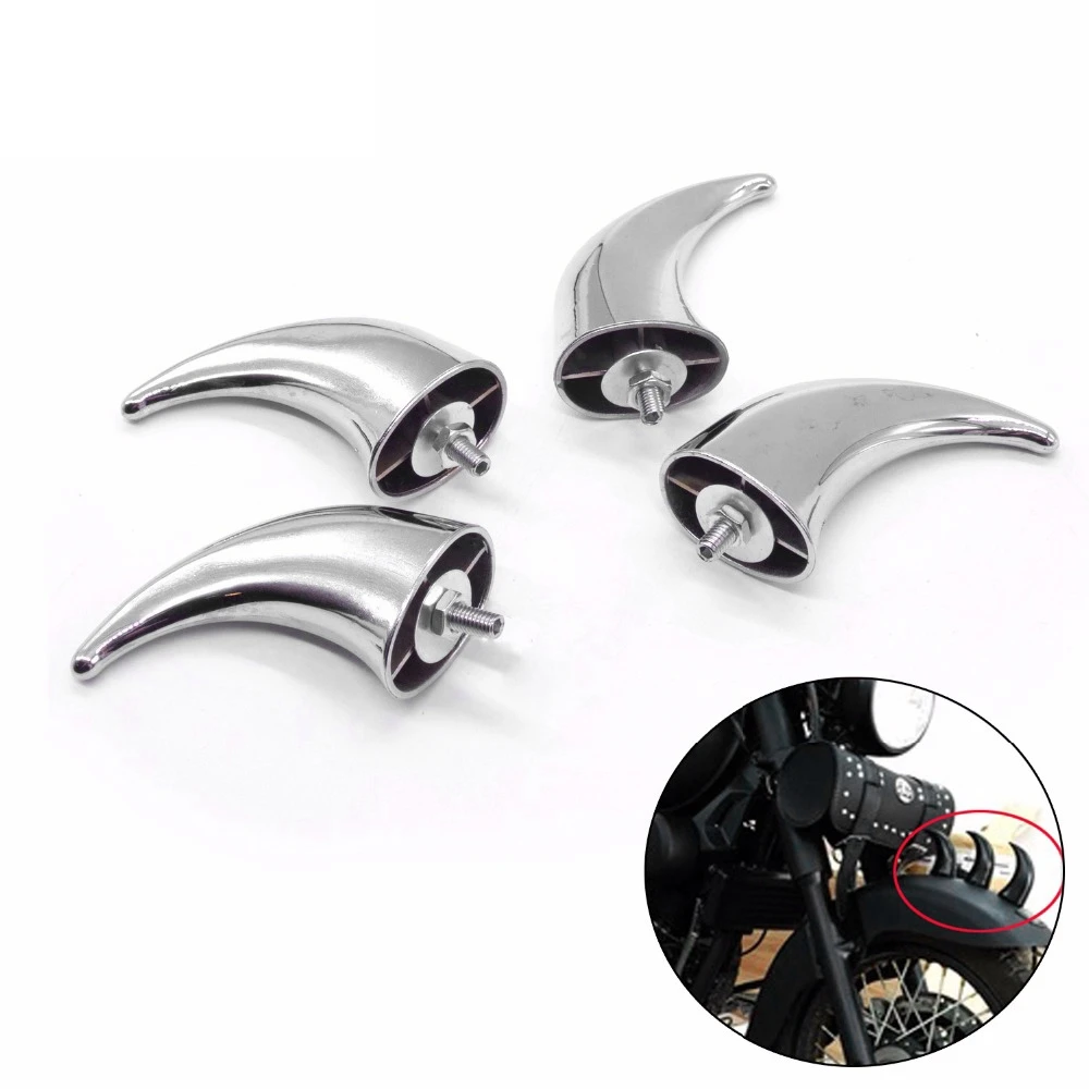 Chrome Front Fender Horns Decoration for Honda Ymaha Suzuki Kawasaki