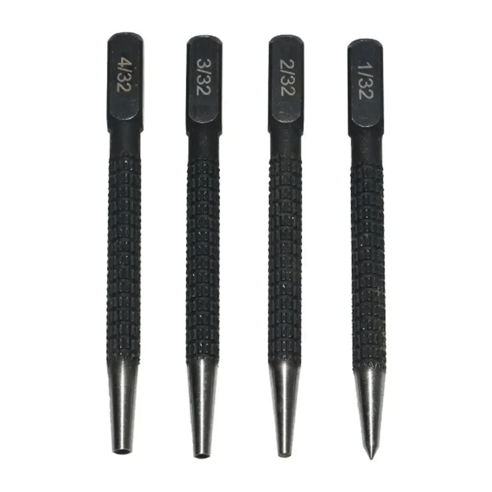 Center Punch Set 1/32 2/32 3/32 4/32 Inch Metal Center Punch For Wood Ceramic Tile Stainless Steel Metal Drilling Tool