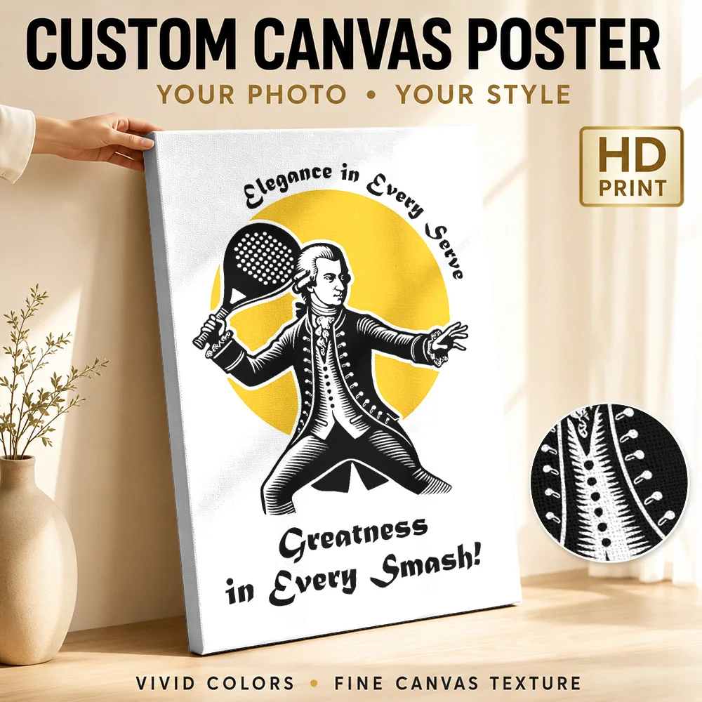 Mozart Paddle Canvas Print Poster Customized Sports Portrait Canvas Wall Art for Bedroom Gym Decor Ready to Hang Gift for Fans
