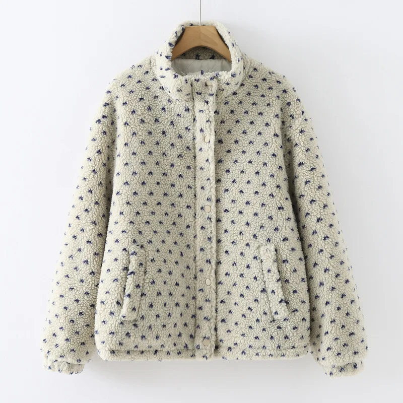 Neuer 2025, dicker Winter-Lammfleece-Mantel, Damen-Steppdruck, Mori-Girl-Mode, süße, lässige, warme, lockere Oberbekleidung C5D678CC
