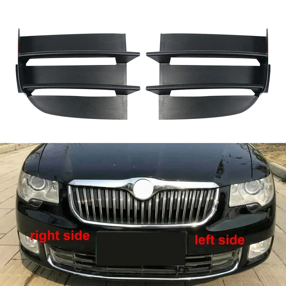 Left Fog Lamp Frame Front Bumper Lower Grille Trims Panel for Skoda Superb 2008-2013 Fog Light Cover